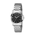 Gucci G Timeless Black Dial Silver Steel Strap Watch For Women - YA126502
