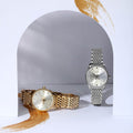 Gucci G Timeless Quartz Mother of Pearl Dial Gold Steel Strap Watch For Women - YA1265021