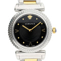 Versace V-Motif Black Dial Two Tone Steel Strap Watch for Women - VERE00518