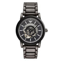 Emporio Armani Meccanico Automatic Black Dial Black Steel Strap Watch For Men - AR60010
