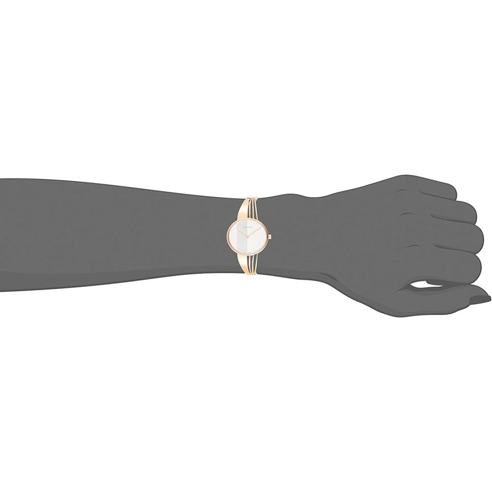 Calvin Klein Drift White Dial Rose Gold Steel Strap Watch for Women - K6S2N616