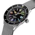 Breitling Superocean Heritage '57 Black Dial Silver Mesh Bracelet Watch for Men - A103701A1B1A1