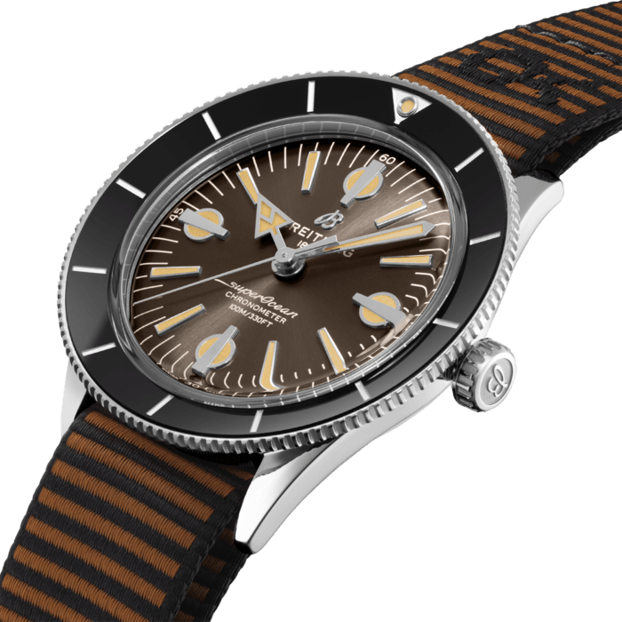 Breitling Superocean Heritage '57 Outerknown Brown Dial Brown NATO Strap Watch for Men - A103703A1Q1W1