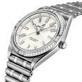 Breitling Chronomat Automatic 36 Diamonds White Dial Silver Steel Strap Watch for Women - A10380591A1A1