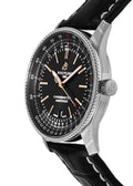 Breitling Automatic 41mm Black Dial Black Leather Strap Watch for Men - A17326241B1P1