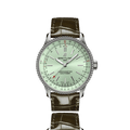 Breitling Navitimer Automatic 35 Green Dial Green Leather Strap Watch for Women - A17395361L1P1