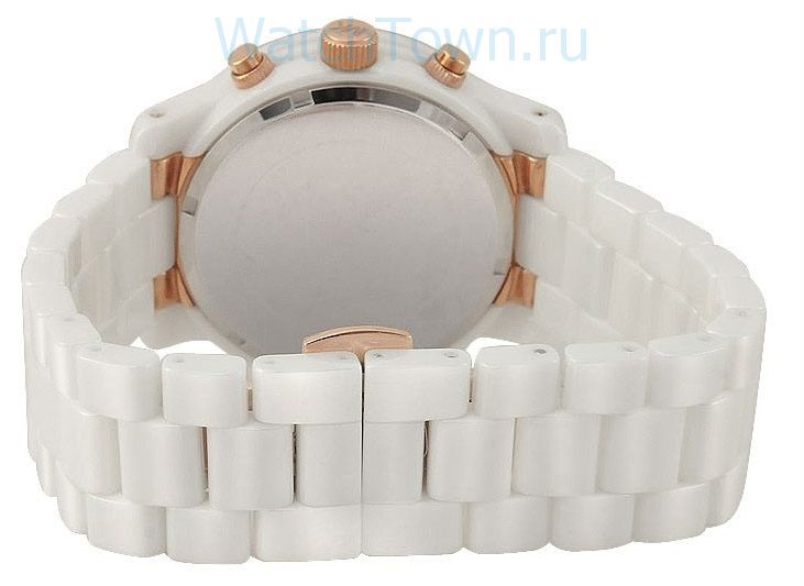 Michael Kors Ceramic White Dial White Steel Strap Watch for Women - MK5269