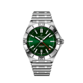 Breitling Chronomat GMT 40 Green Dial Silver Steel Strap Watch for Men - A32398101L1A1