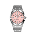 Breitling Chronomat 32 Diamonds Pink Dial Silver Steel Strap Watch for Women - A77310101K1A1