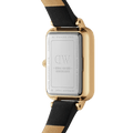 Daniel Wellington Quadro Pressed Melrose Emerald Green Dial Black Leather Strap Watch For Women - DW00100446