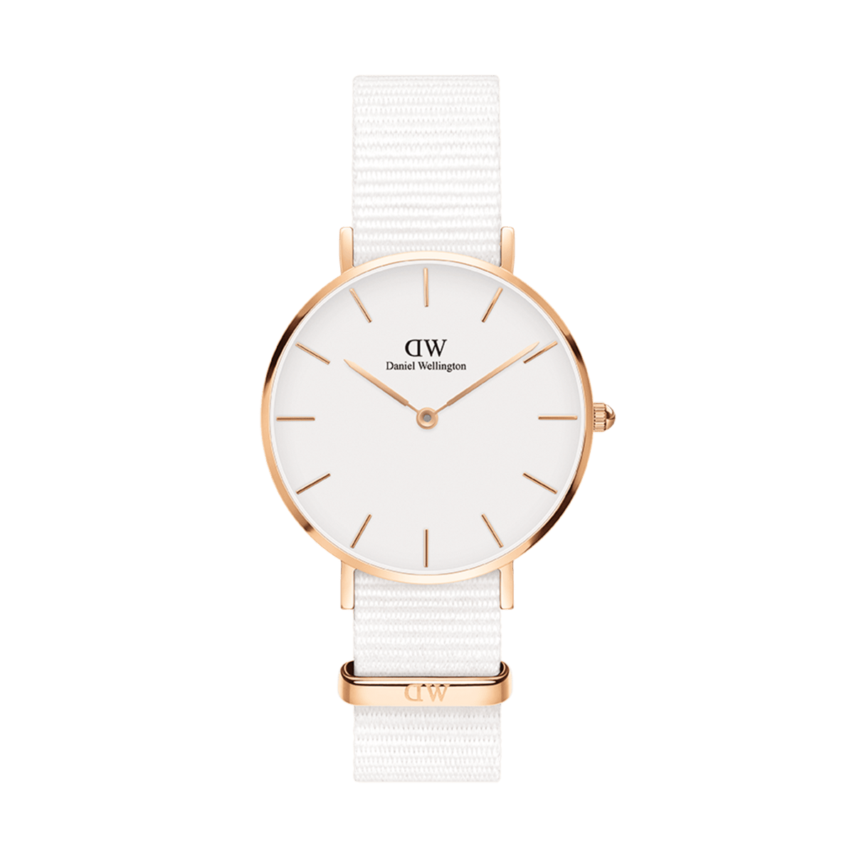 Daniel Wellington Petite Dover Quartz White Dial White NATO Strap Watch For Women - DW001000313