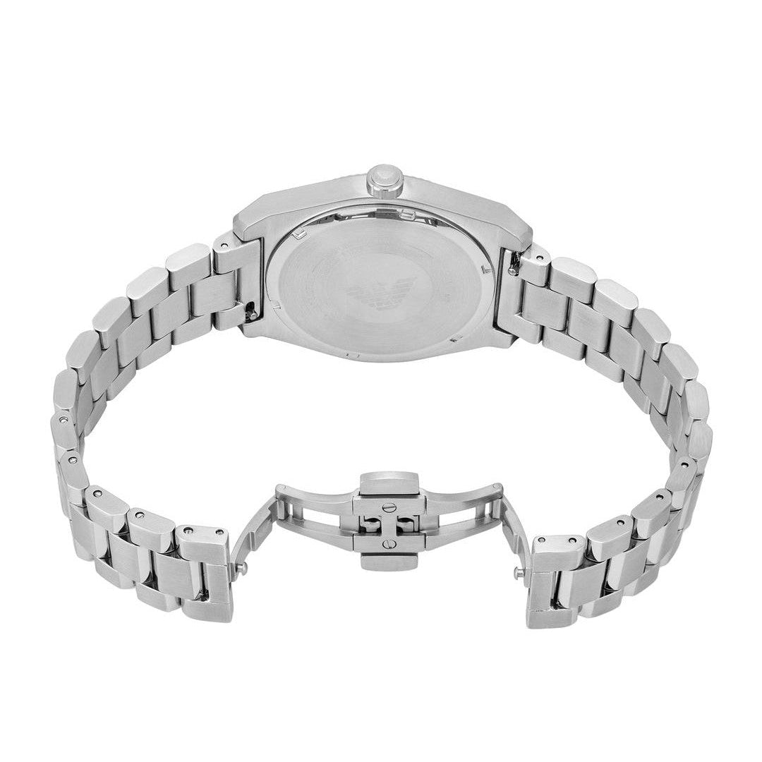 Emporio Armani Federico Black Dial Silver Steel Strap Watch for Men - AR80077