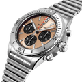Breitling Chronomat B01 42 Brown Dial Silver Steel Strap Watch for Men - AB0134101K1A1