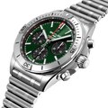 Breitling Chronomat B01 42 Green Dial Silver Steel Strap Watch for Men - AB0134101L1A1