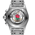 Breitling Chronomat B01 42 Six Nations England White Dial Silver Steel Strap Watch for Men - AB0134A71A1A1