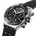 Breitling Super Chronomat B01 44 Black Dial Black Rubber Strap Watch for Men - AB0136251B2S1