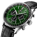 Breitling Navitimer B01 Chronograph 46 Green Dial Black Leather Strap Watch for Men - AB0137241L1P1
