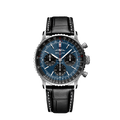 Breitling Navitimer B01 Chronograph 41 Blue Dial Black Leather Strap Watch for Men - AB0139241C1P1