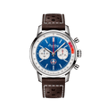 Breitling Top Time B01 Shelby Cobra Blue Dial Brown Leather Strap Watch for Men - AB01763A1C1X1