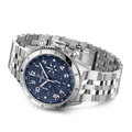 Breitling Super Avi B04 Chronograph GMT 46 Tribute to Vought F4U Corsair Blue Dial Silver Steel Strap Watch for Men - AB04451A1C1A1