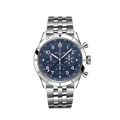 Breitling Super Avi B04 Chronograph GMT 46 Tribute to Vought F4U Corsair Blue Dial Silver Steel Strap Watch for Men - AB04451A1C1A1