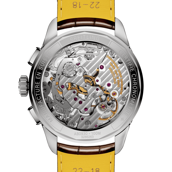 Breitling Premier B09 Chronograph 40 White Dial Black Leather Strap Watch for Men - AB0930371G1P1