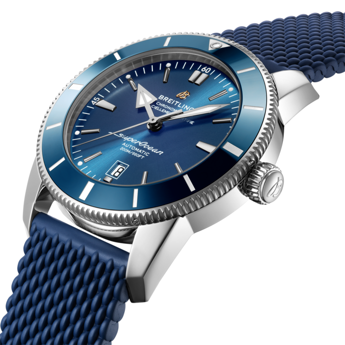 Breitling Superocean Heritage B20 Automatic 46 Blue Dial Blue Mesh Bracelet Watch for Men - AB2020161C1S1