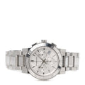 Burberry City Chronograph White Dial Silver Steel Strap Watch For Women - BU9700