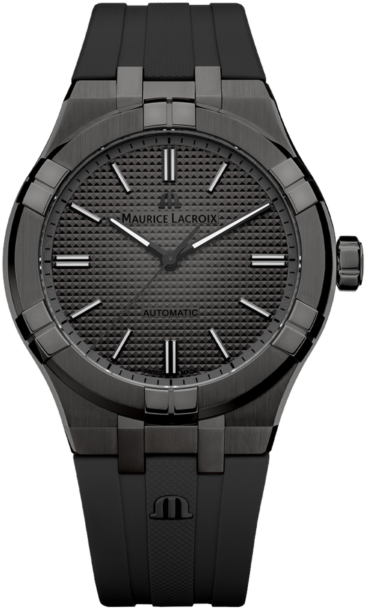 Maurice Lacroix Aikon Automatic Gunmetal Dial Black Rubber Strap Watch For Men - AI6008-PVB00-330-2
