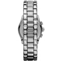 Emporio Armani Velente Chronograph Black Dial Silver Steel Strap Watch For Women - AR0674