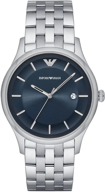 Emporio Armani Lambda Blue Dial Silver Steel Strap Watch for Men - AR11019