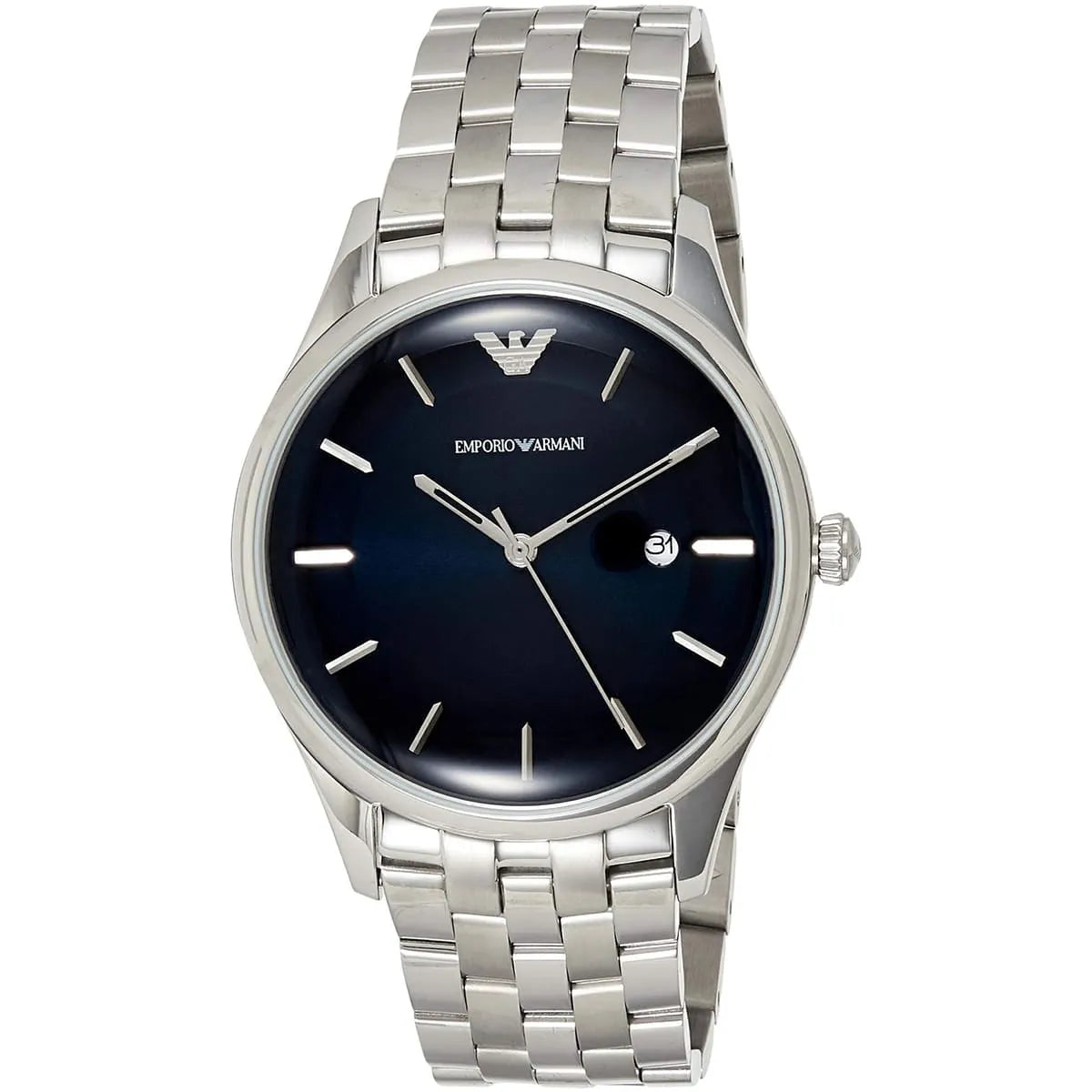 Emporio Armani Lambda Blue Dial Silver Steel Strap Watch for Men - AR11019