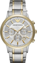 Emporio Armani Renato Chronograph Quartz Silver Dial Two Tone Steel Strap Watch For Men - AR11076