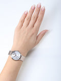 Emporio Armani Silver Sunray Dial Two Tone Steel Strap Watch For Women - AR11113