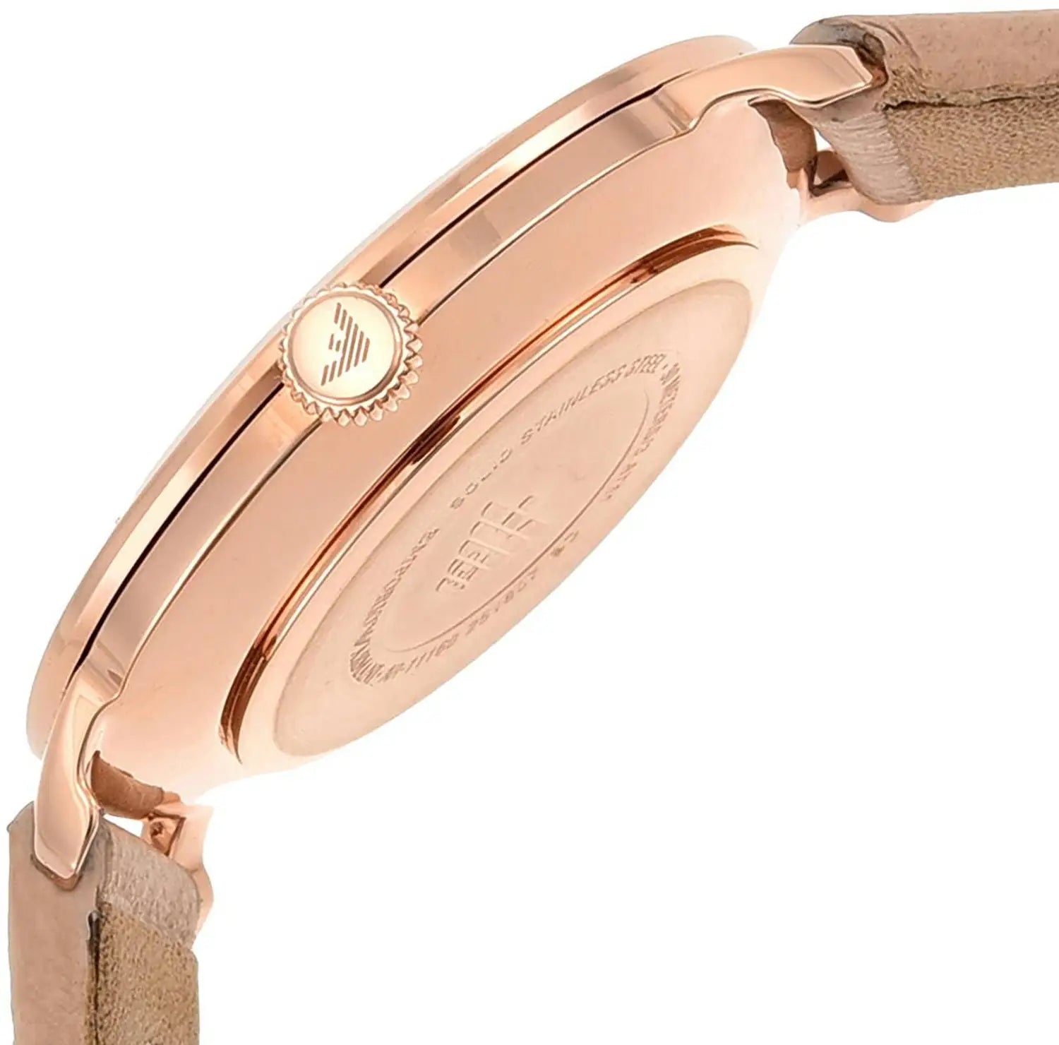 Emporio Armani Modern Silver Dial Pink Leather Strap Watch for Women - AR11160