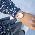 Emporio Armani Arianna Mother of Pearl Dial Pink Leather Strap Watch For Women - AR11199