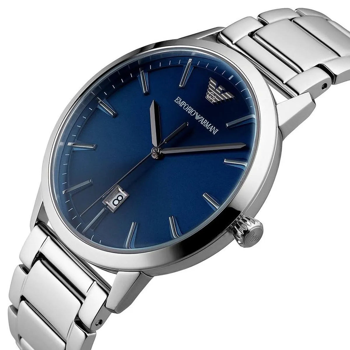 Emporio Armani Ruggero Blue Dial Silver Steel Strap Watch for Men - AR11311