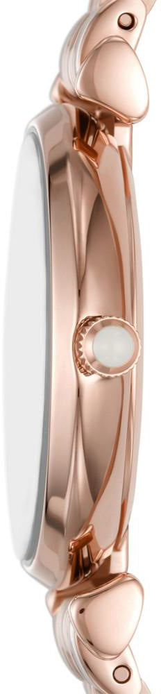 Emporio Armani Gianni T Bar Quartz Mother of Pearl Dial Rose Gold Steel Strap Watch For Women - AR11385