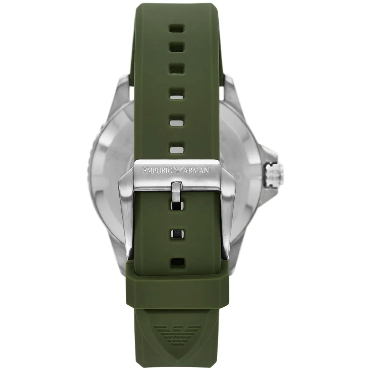 Emporio Armani World Explorer Green Dial Green Silicone Strap Watch for Men - AR11638