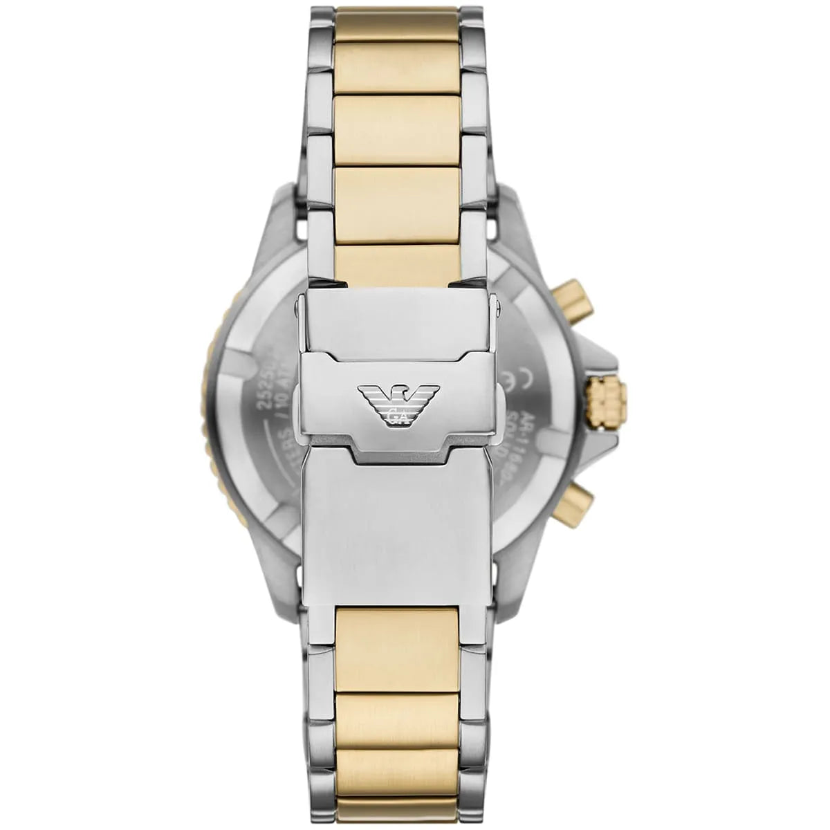Emporio Armani World Explorer Chronograph Blue Dial Two Tone Steel Strap Watch for Men - AR11740