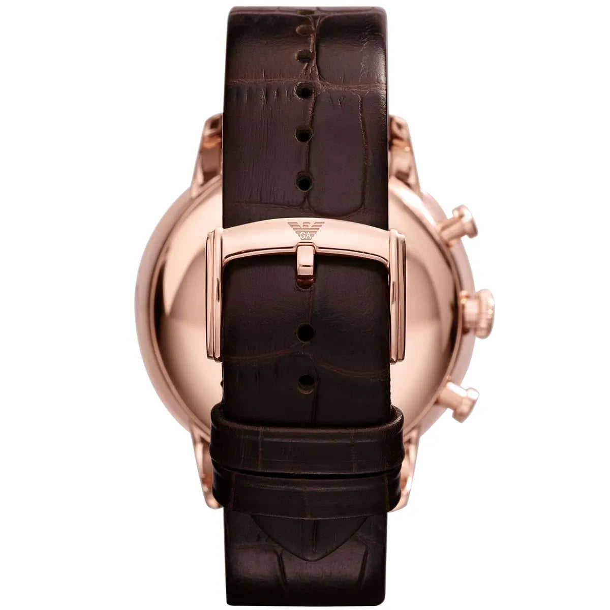 Emporio Armani Classic Large Chronograph Brown Dial Brown Leather Strap Watch for Men - AR1616