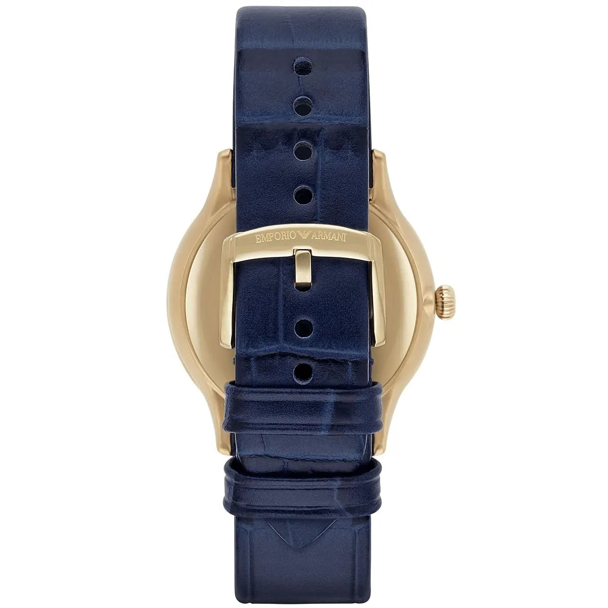 Emporio Armani Alpha Medium Blue Dial Blue Leather Strap Watch for Men - AR1848