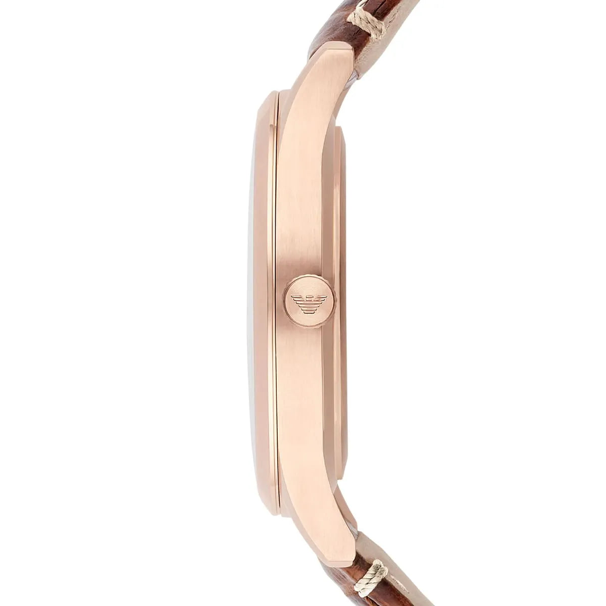 Emporio Armani Beta White Dial Brown Leather Strap Watch for Men - AR1866