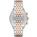 Emporio Armani Zeta Chronograph Quartz White Dial Two Tone Steel Strap Watch For Men - AR1998
