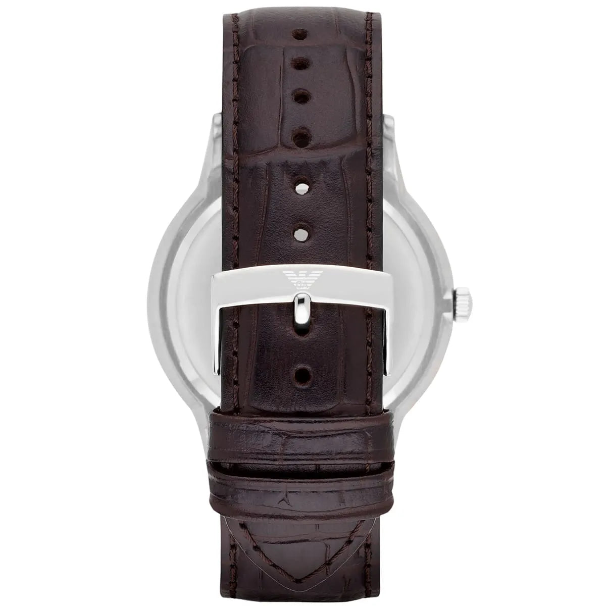 Emporio Armani Renato Large Black Dial Brown Leather Strap Watch for Men - AR2480