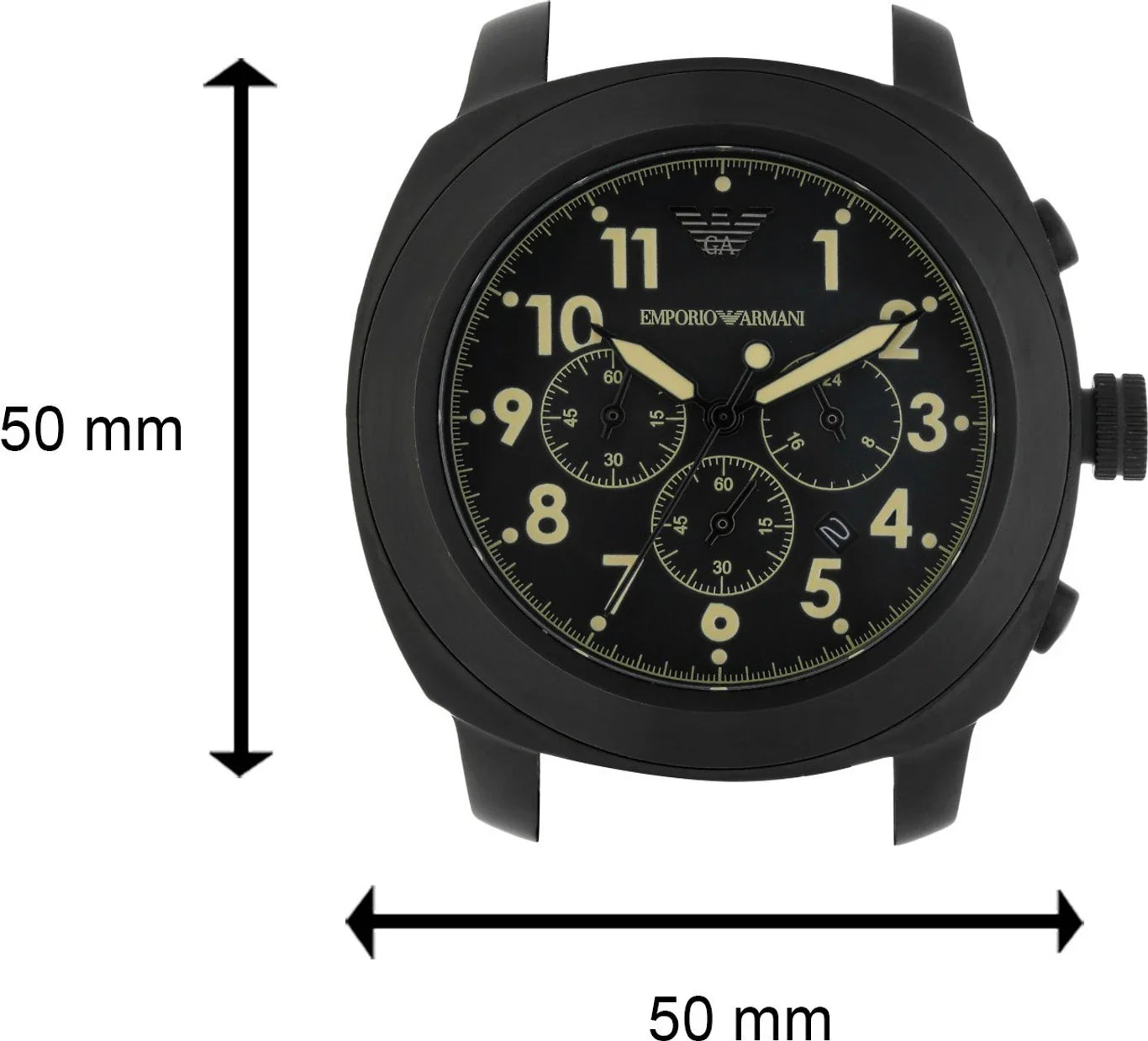 Emporio Armani Sportivo Chronograph Black Dial Black Leather Strap Watch for Men - AR6061