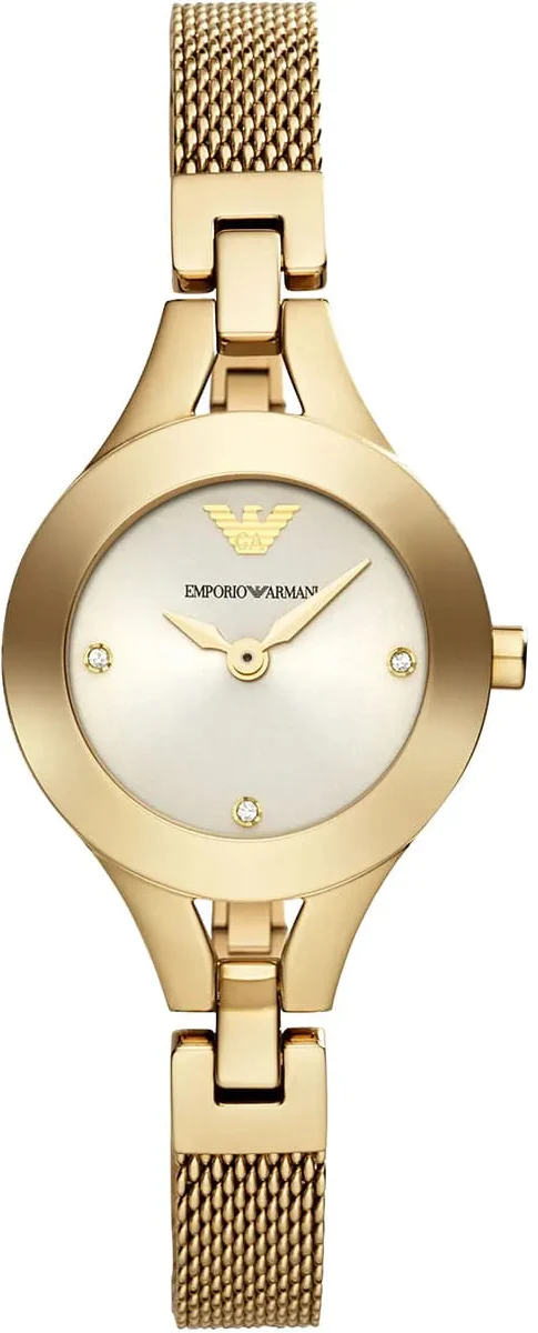 Emporio Armani Chiara Silver Dial Gold Steel Strap Watch for Women - AR7363