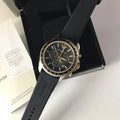 Emporio Armani Sigma Chronograph lack Dial Black Rubber Strap Watch For Men - AR80003