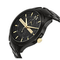 Armani Exchange Hampton Chronograph Black Dial Black Steel Strap Watch For Men - AX2121