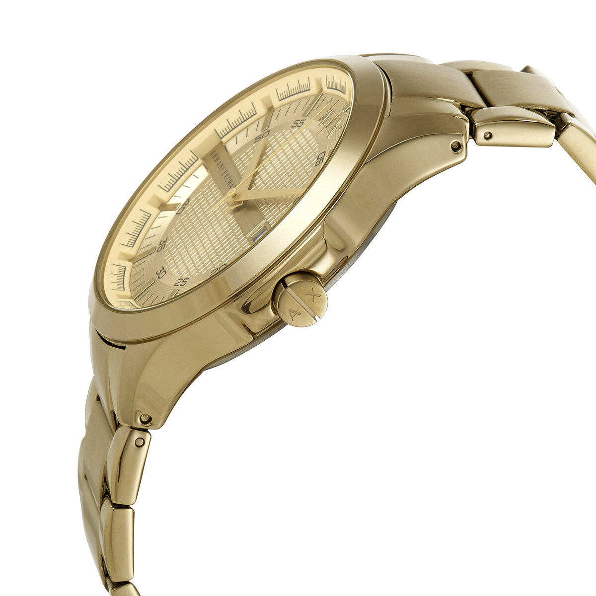 Armani Exchange Hampton Chronograph Gold Dial Gold Steel Strap Watch For Men - AX2415